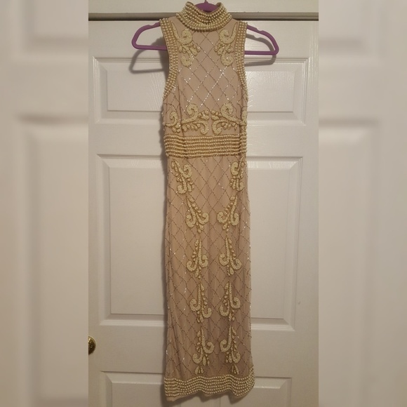 pearl embellished midi dress